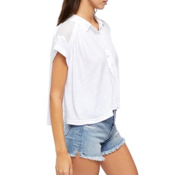 Free People Low Down Henley High Low Knit Tee - Picture 6 of 11